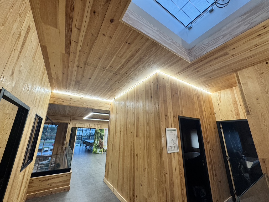 Intérieur en bois avec éclairage LED — réalisation KINZOELEC